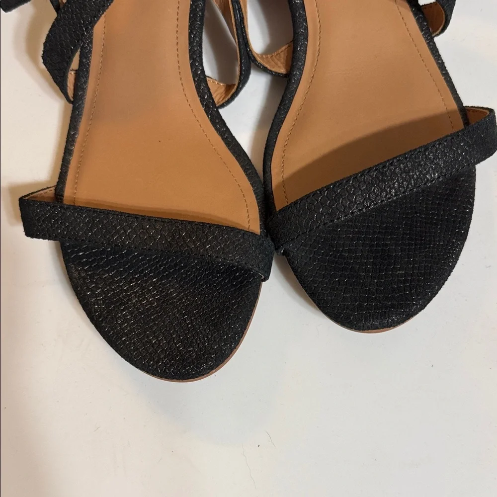Johnston & Murphy Black Wedge Sandals